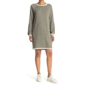 New Susina Knit Oversized Sweatshirt Dress Muted Green Gray Sz XS